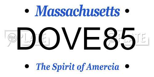 DOVE85 Massachusetts License Plate