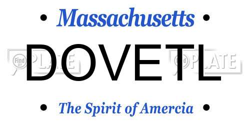 DOVETL Massachusetts License Plate