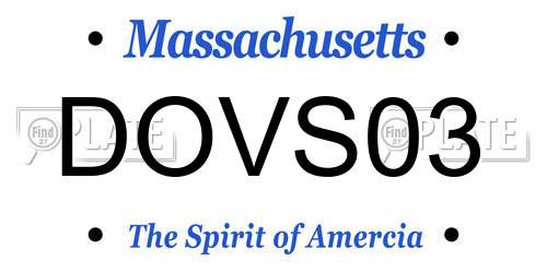 DOVS03 Massachusetts License Plate