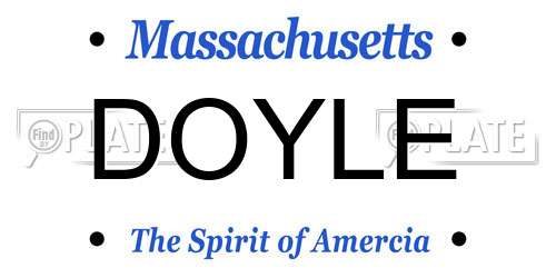 DOYLE Massachusetts License Plate