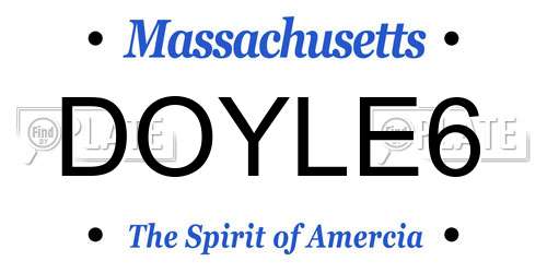 DOYLE6 Massachusetts License Plate