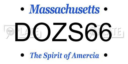 DOZS66 Massachusetts License Plate