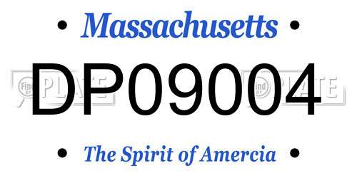 DP09004 Massachusetts License Plate