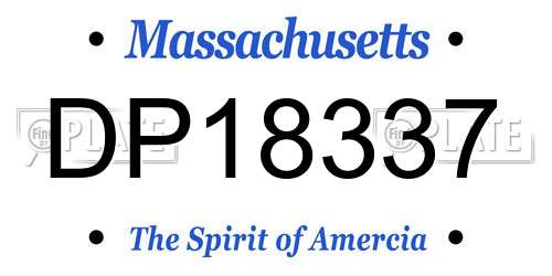 DP18337 Massachusetts License Plate