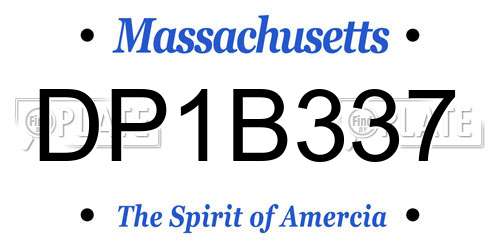 DP1B337 Massachusetts License Plate