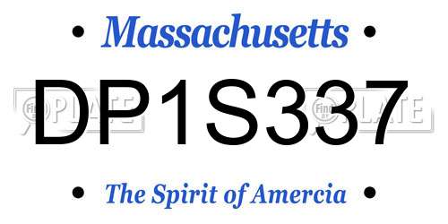 DP1S337 Massachusetts License Plate