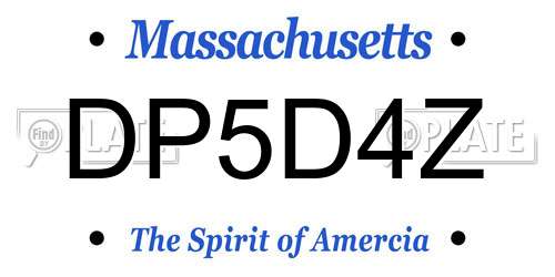 DP5D4Z Massachusetts License Plate