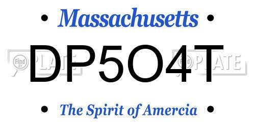 DP5O4T Massachusetts License Plate