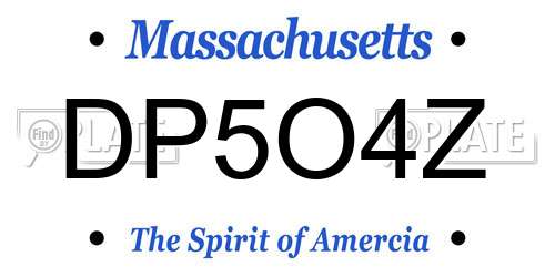 DP5O4Z Massachusetts License Plate