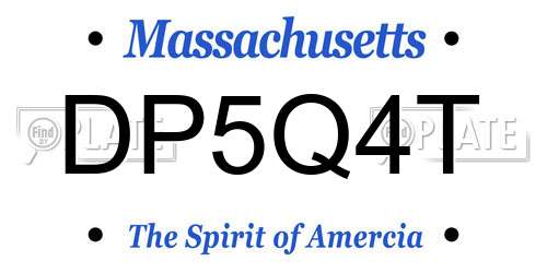 DP5Q4T Massachusetts License Plate