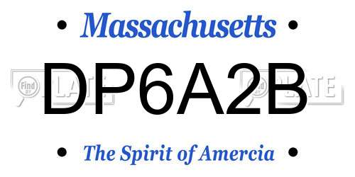 DP6A2B Massachusetts License Plate
