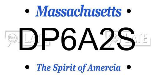 DP6A2S Massachusetts License Plate