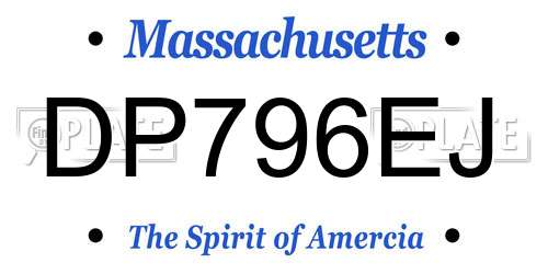 DP796EJ Massachusetts License Plate