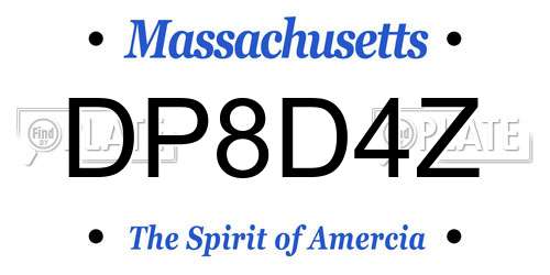 DP8D4Z Massachusetts License Plate