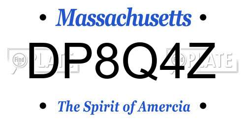 DP8Q4Z Massachusetts License Plate