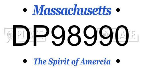 DP98990 Massachusetts License Plate