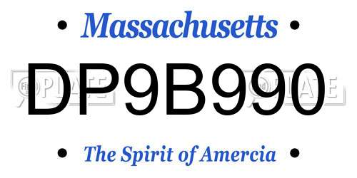 DP9B990 Massachusetts License Plate