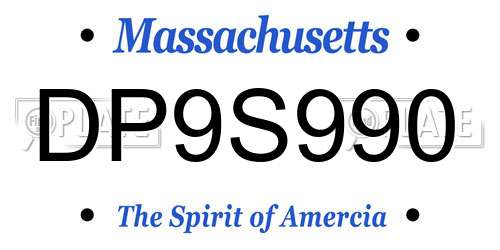 DP9S990 Massachusetts License Plate