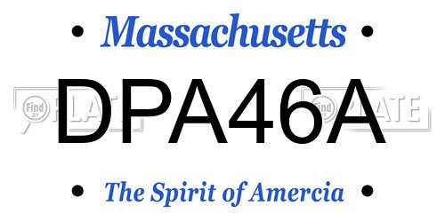 DPA46A Massachusetts License Plate