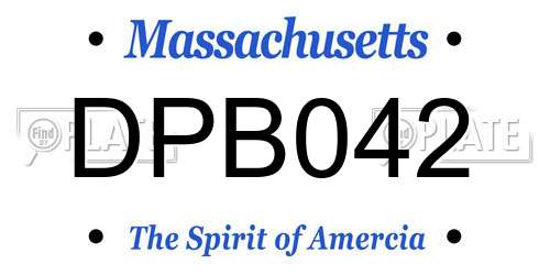 DPB042 Massachusetts License Plate