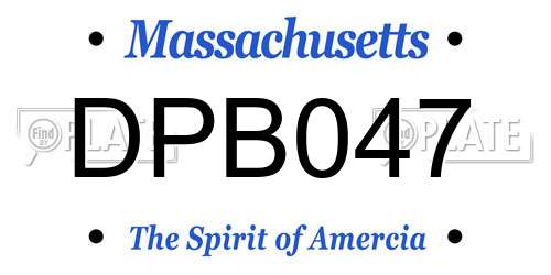 DPB047 Massachusetts License Plate