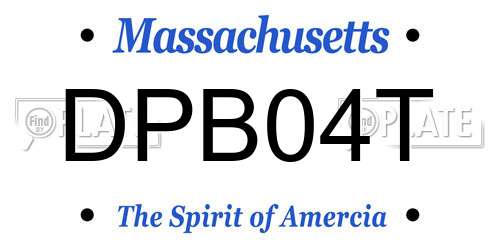 DPB04T Massachusetts License Plate