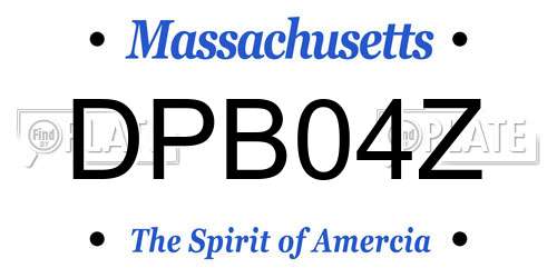 DPB04Z Massachusetts License Plate