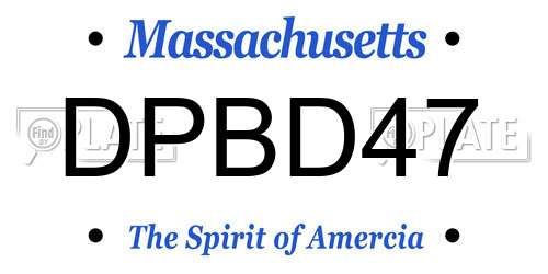 DPBD47 Massachusetts License Plate