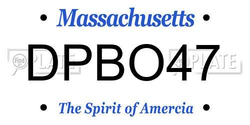 DPBO47 Massachusetts License Plate