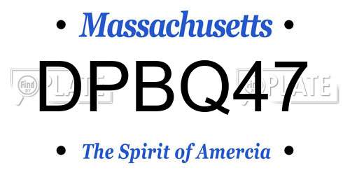 DPBQ47 Massachusetts License Plate