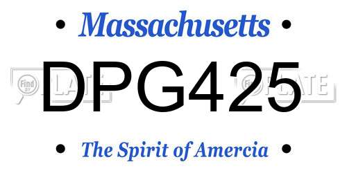 DPG425 Massachusetts License Plate