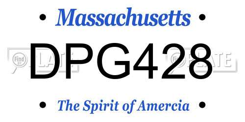 DPG428 Massachusetts License Plate