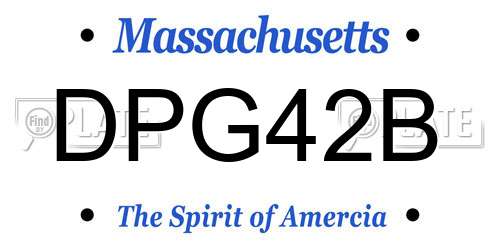 DPG42B Massachusetts License Plate