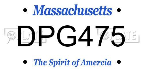 DPG475 Massachusetts License Plate