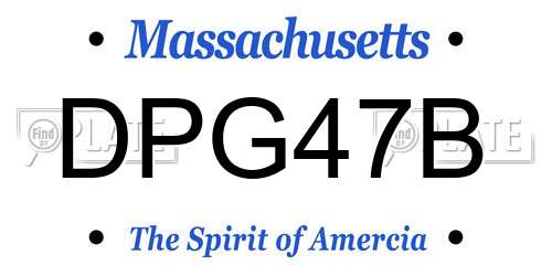 DPG47B Massachusetts License Plate