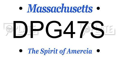 DPG47S Massachusetts License Plate
