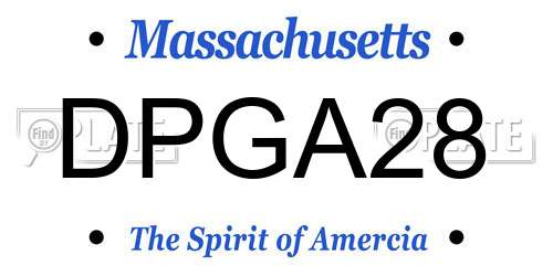 DPGA28 Massachusetts License Plate