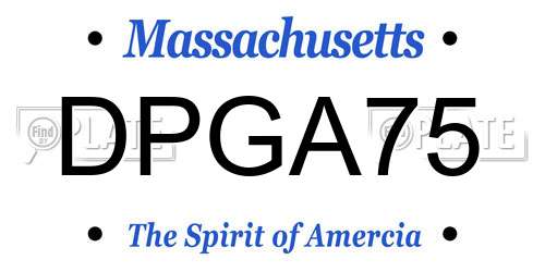 DPGA75 Massachusetts License Plate