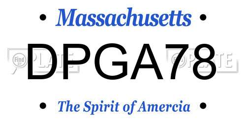 DPGA78 Massachusetts License Plate