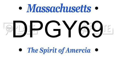 DPGY69 Massachusetts License Plate