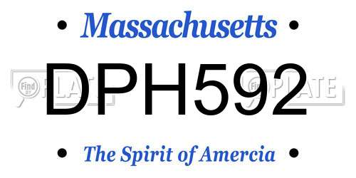 DPH592 Massachusetts License Plate