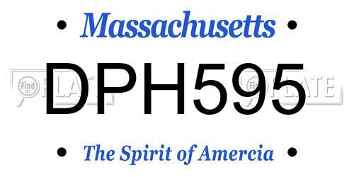 DPH595 Massachusetts License Plate