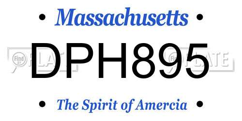 DPH895 Massachusetts License Plate