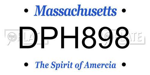 DPH898 Massachusetts License Plate