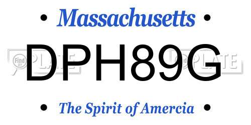 DPH89G Massachusetts License Plate