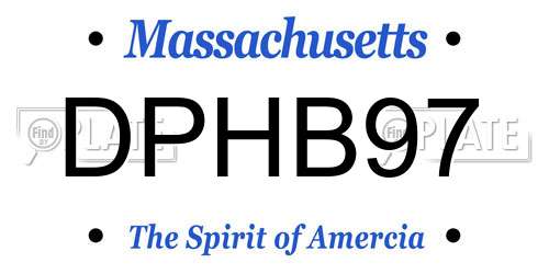 DPHB97 Massachusetts License Plate