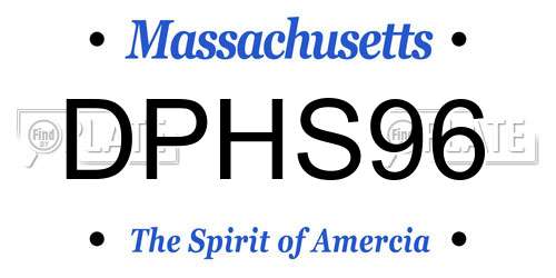 DPHS96 Massachusetts License Plate