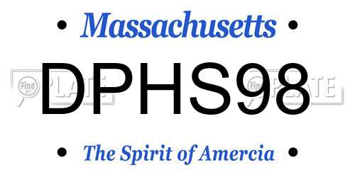 DPHS98 Massachusetts License Plate