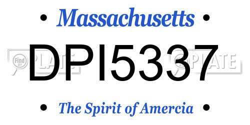 DPI5337 Massachusetts License Plate