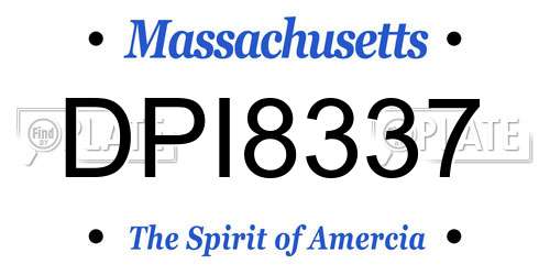 DPI8337 Massachusetts License Plate